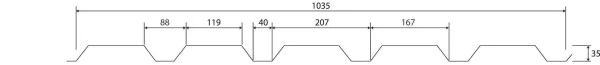 Trapezblech W-35/1035 LAH-WAND - Holzoptik | 0,50 mm