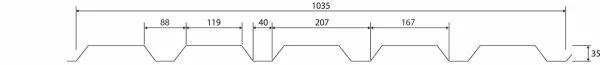 Trapezblech W-35/1035 LA-WAND | 0,40 mm