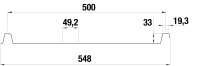 Trapezblech W-33/500 LR-DACH mit Tiefsickenprofilierung