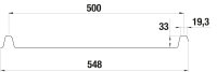 Trapezblech W-33/500 LE-DACH ohne Tiefsickenprofilierung