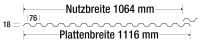 Lichtplatten - Spund 76/18 - 0,90mm / PC 2nd Life Line - glasklar