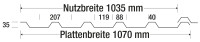 Lichtplatten - Trapez 207/35 - 1,50mm / PVC-Bio Line